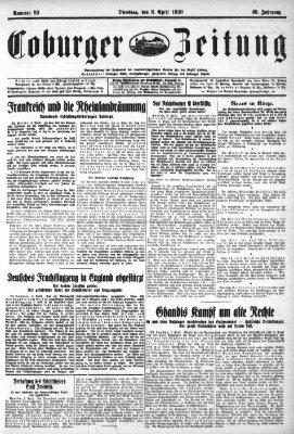 Coburger Zeitung Dienstag 8. April 1930