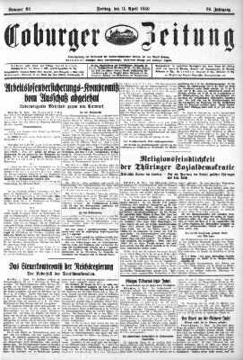 Coburger Zeitung Freitag 11. April 1930