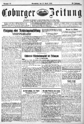 Coburger Zeitung Samstag 12. April 1930