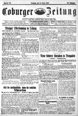 Coburger Zeitung Dienstag 22. April 1930