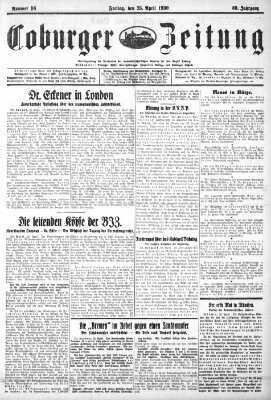 Coburger Zeitung Freitag 25. April 1930