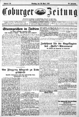 Coburger Zeitung Dienstag 29. April 1930