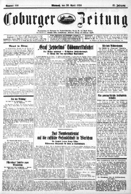 Coburger Zeitung Mittwoch 30. April 1930