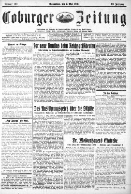 Coburger Zeitung Samstag 3. Mai 1930