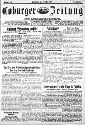 Coburger Zeitung Samstag 10. Mai 1930