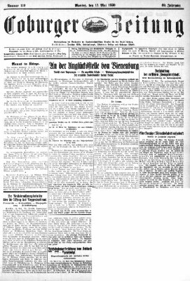 Coburger Zeitung Montag 12. Mai 1930