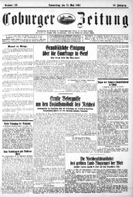 Coburger Zeitung Donnerstag 15. Mai 1930