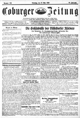 Coburger Zeitung Dienstag 27. Mai 1930