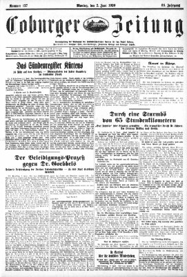 Coburger Zeitung Montag 2. Juni 1930