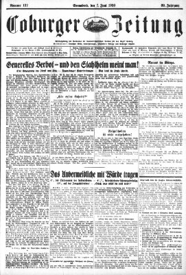 Coburger Zeitung Samstag 7. Juni 1930