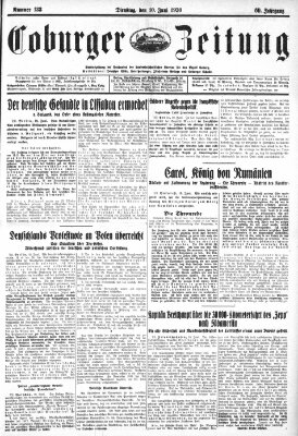 Coburger Zeitung Dienstag 10. Juni 1930