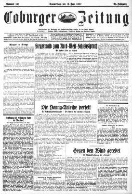 Coburger Zeitung Donnerstag 12. Juni 1930