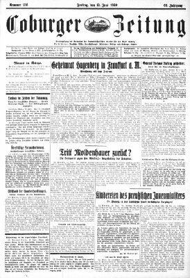 Coburger Zeitung Freitag 13. Juni 1930