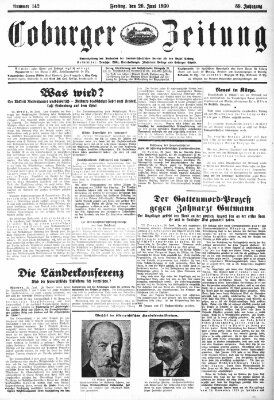 Coburger Zeitung Freitag 20. Juni 1930