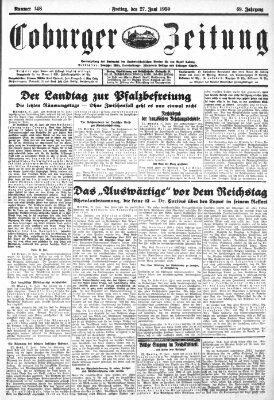 Coburger Zeitung Freitag 27. Juni 1930