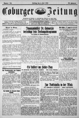 Coburger Zeitung Freitag 4. Juli 1930