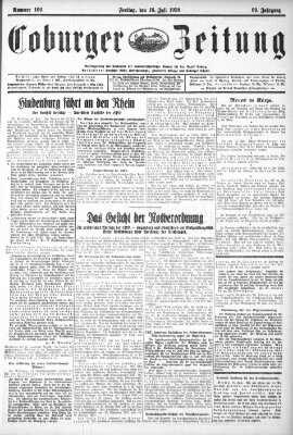 Coburger Zeitung Freitag 18. Juli 1930