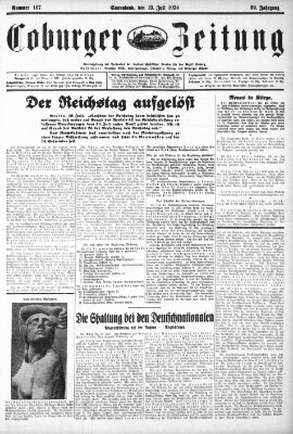 Coburger Zeitung Samstag 19. Juli 1930