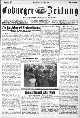 Coburger Zeitung Montag 21. Juli 1930