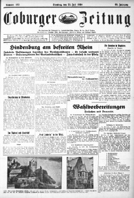 Coburger Zeitung Dienstag 22. Juli 1930