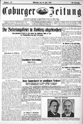 Coburger Zeitung Mittwoch 23. Juli 1930