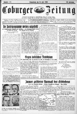 Coburger Zeitung Samstag 26. Juli 1930