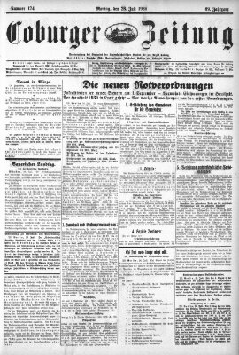 Coburger Zeitung Montag 28. Juli 1930
