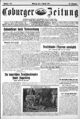 Coburger Zeitung Montag 4. August 1930