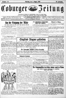 Coburger Zeitung Dienstag 5. August 1930