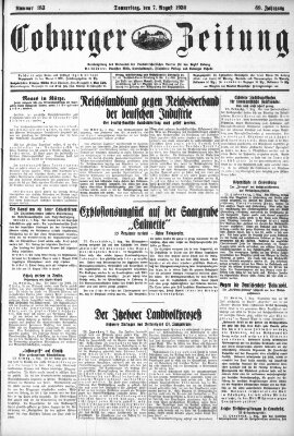 Coburger Zeitung Donnerstag 7. August 1930