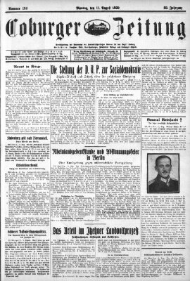 Coburger Zeitung Montag 11. August 1930