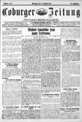 Coburger Zeitung Mittwoch 13. August 1930