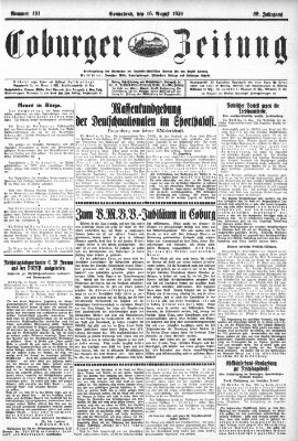 Coburger Zeitung Samstag 16. August 1930