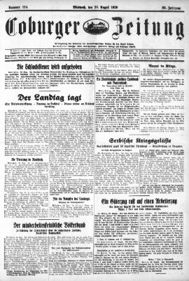 Coburger Zeitung Mittwoch 20. August 1930