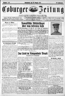 Coburger Zeitung Samstag 23. August 1930