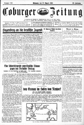 Coburger Zeitung Mittwoch 27. August 1930