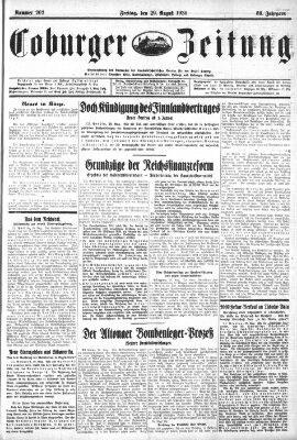 Coburger Zeitung Freitag 29. August 1930