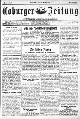 Coburger Zeitung Samstag 30. August 1930