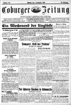 Coburger Zeitung Montag 1. September 1930