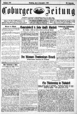 Coburger Zeitung Tuesday 2. September 1930