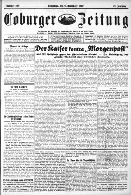 Coburger Zeitung Samstag 6. September 1930