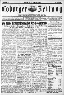 Coburger Zeitung Montag 15. September 1930