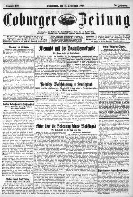 Coburger Zeitung Donnerstag 18. September 1930