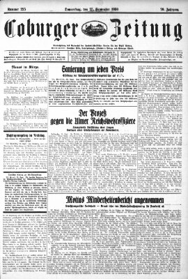 Coburger Zeitung Donnerstag 25. September 1930