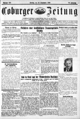 Coburger Zeitung Freitag 26. September 1930