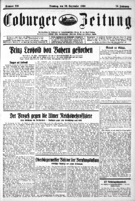 Coburger Zeitung Dienstag 30. September 1930