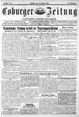 Coburger Zeitung Freitag 17. Oktober 1930