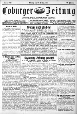 Coburger Zeitung Montag 20. Oktober 1930