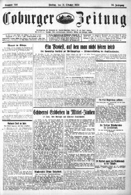 Coburger Zeitung Freitag 31. Oktober 1930