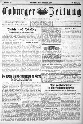 Coburger Zeitung Samstag 1. November 1930